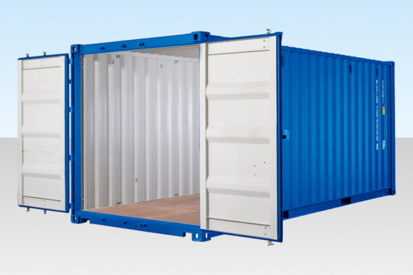 20FT SELF STORAGE CONTAINER WITH BAMBOO FLOOR – BLUE (RAL 5010)